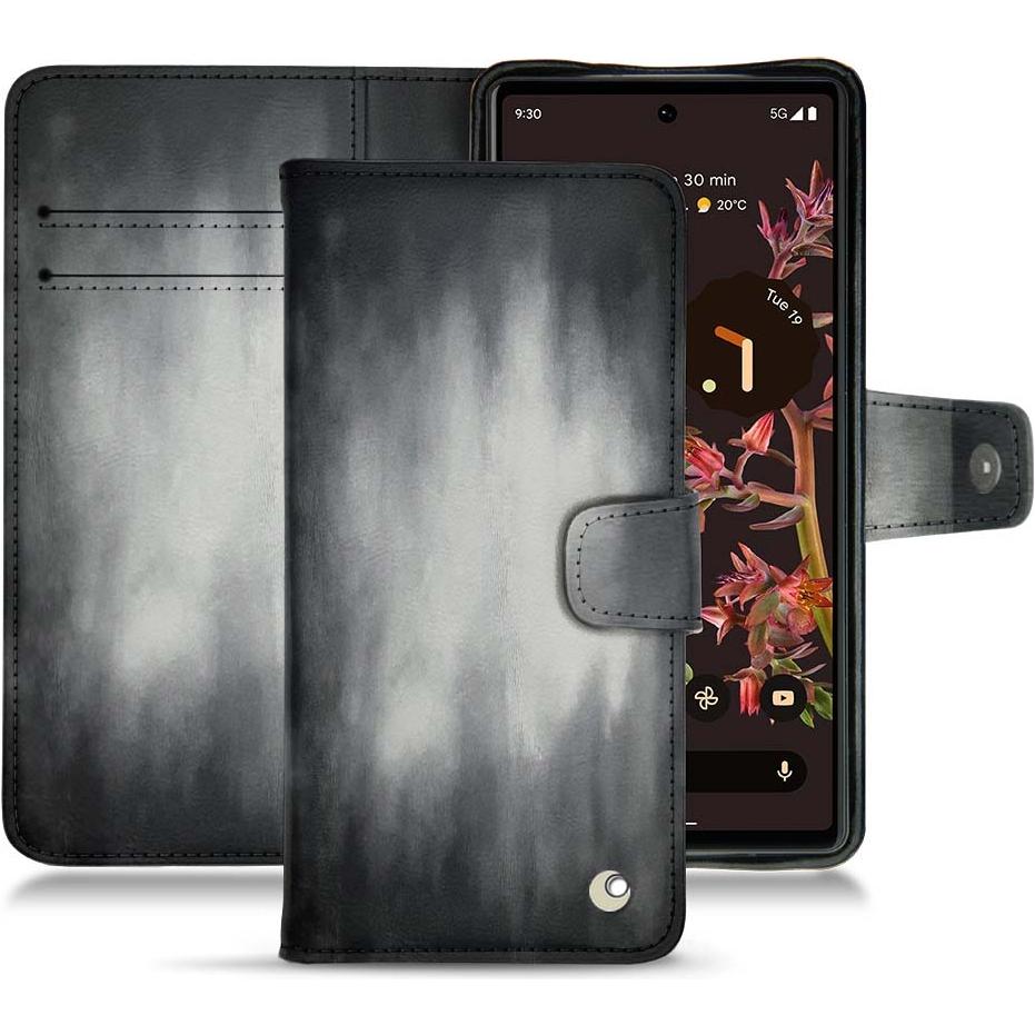 Noreve Lederschutzhülle Wallet (Google Pixel 6), Smartphone Hülle, Grau