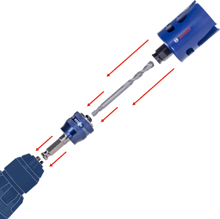 Image du produit Bosch Professional Zubehör Adaptateur "Power Change" - SDS-plus - avec mèche de centrage (7.15 millimètres)