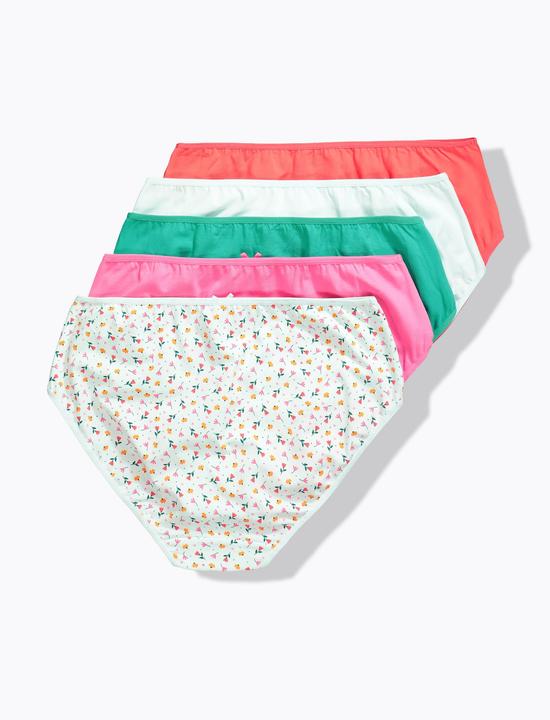 Produktbild Ulla Popken Midislips, 5er-Pack, Blüten/ einfarbig (54, 56, 5er Pack)