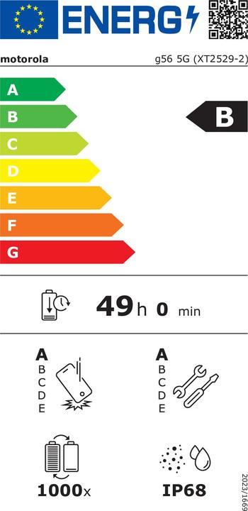 Energie-Label Motorola Moto G56 (256 GB, Black Oyster, 6.72", Dual SIM, 5G)