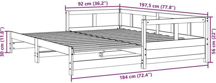 Produktbild vidaXL ausziehbares Tagesbett (90 x 190 cm)