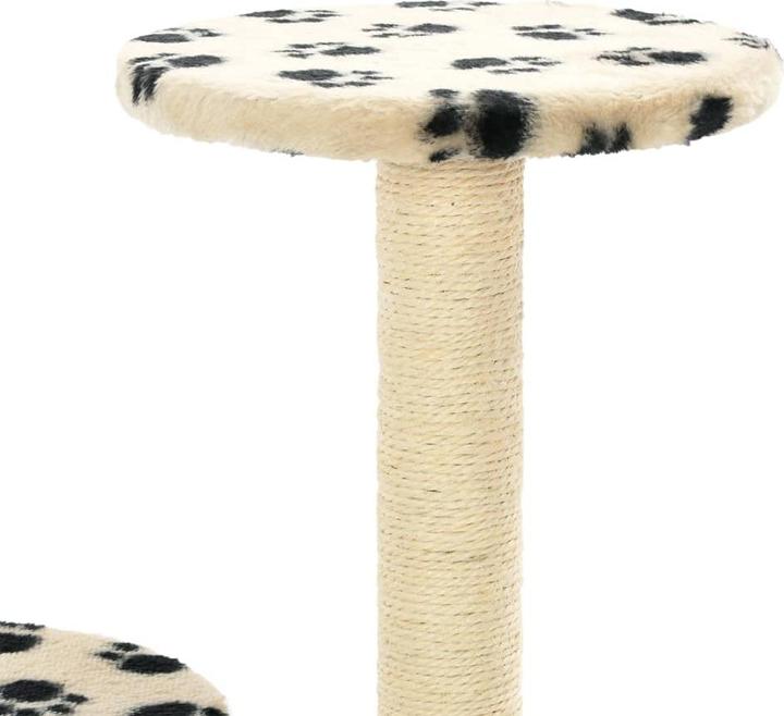 Produktbild vidaXL Kratzbaum (60 cm, Beige mit Pfoten-Muster)