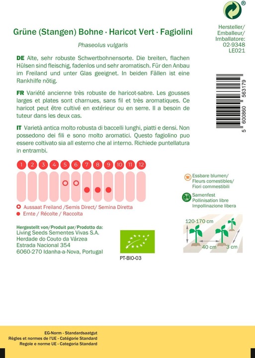 Image du produit Living Seeds Haricot vert, Helda