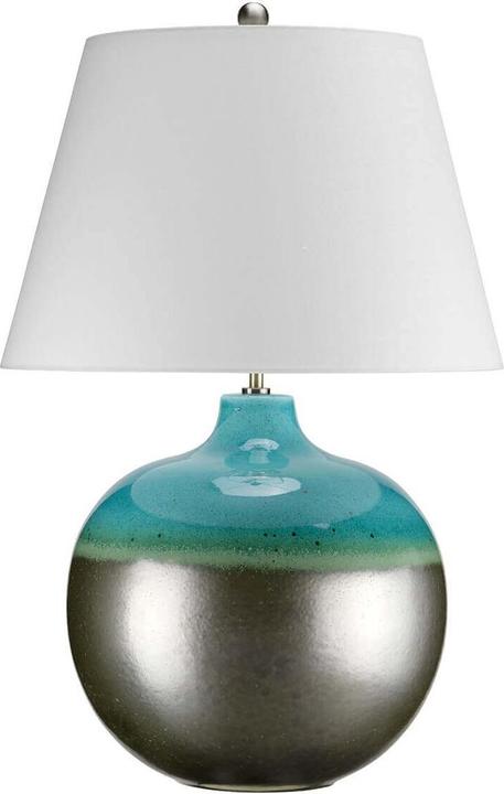 Actual product image Elstead Lighting Laguna table lamp E27 71cm turquoise and graphite glaze white, Made in UK (E27)