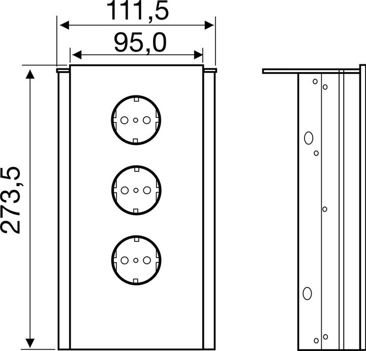 Produktbild Wipo Steckdosenelement Power Eck G, 3 Schukosteckdosen, Edelstahl/Glas schwarz