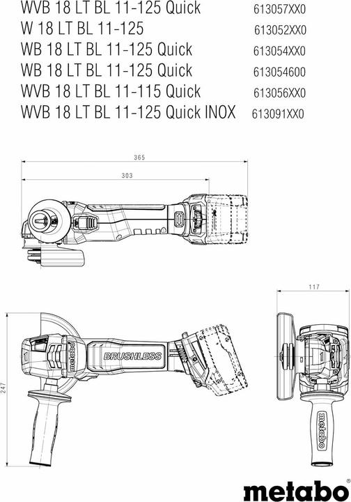 Productafbeelding Metabo WB 18 LT BL 11-125 Snel (125 mm)