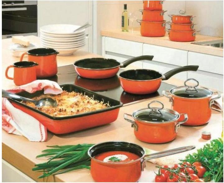 Actual product image Riess Enamel set 5 pieces (28 cm, Casserole + Stewpot, Enamel)