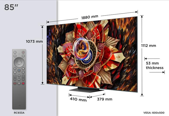 Immagine prodotto TCL 85" C9K 4K QD Mini-LED Google TV (85", LED, 4K, 2025)