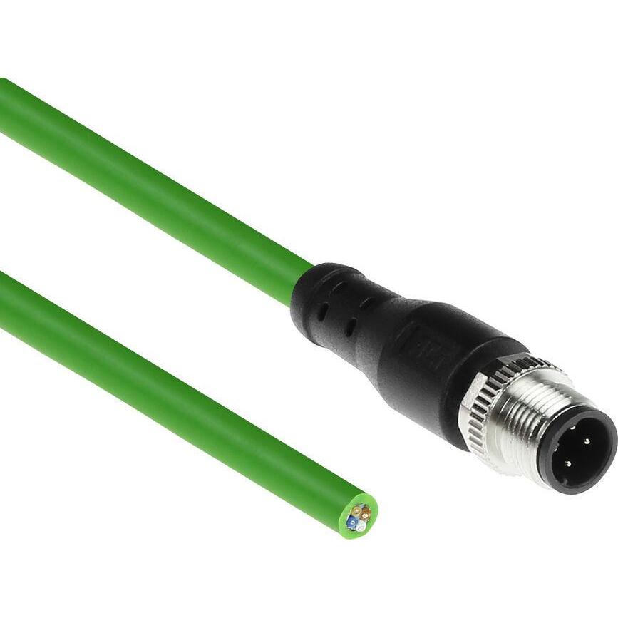 ACT Industrial 3.00 meters Sensor cable M12D 4-pin male to open end, Superflex Xtreme TPE cable, shielde, Elektronikkabe...