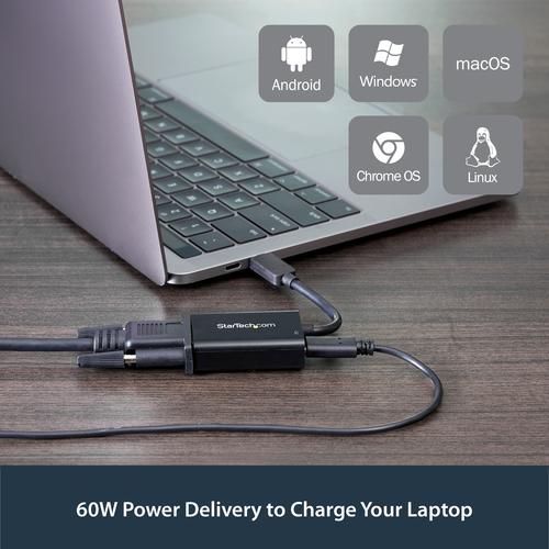 Actual product image StarTech USB-C To VGA - Power Delivery (USB-C, VGA, 15 cm)