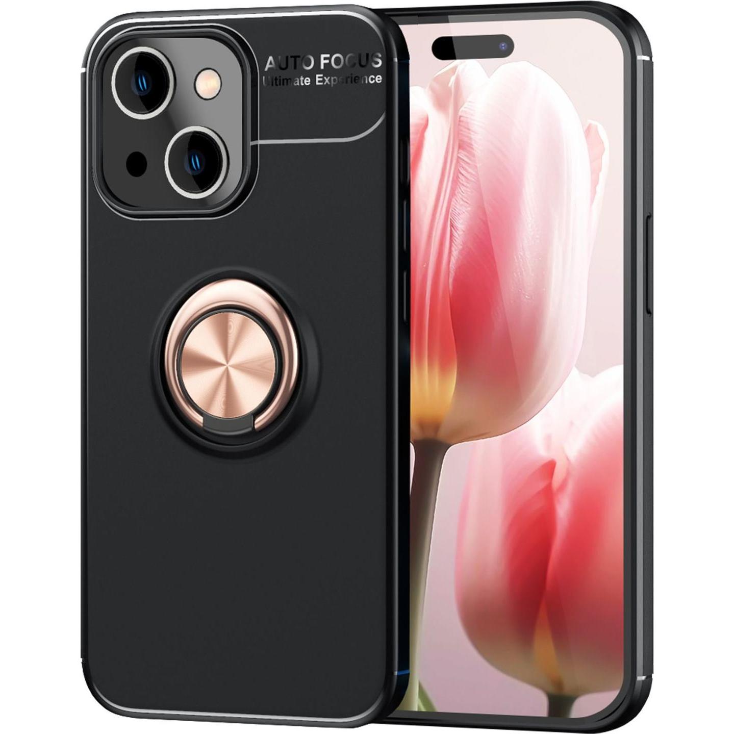 Nalia Matte Ring Silikon Hülle (Apple iPhone 15), Smartphone Hülle, Rosa