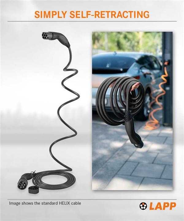 Image du produit Lapp Mobility Selbstaufrollendes Ladekabel Typ 2, bis zu 22 kW, 7 m, schwarz (Type 2, 22 kW, 32 A, 7 m)