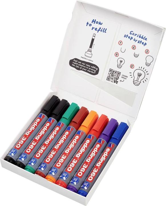 Actual product image Edding 360 Whiteboard marker (Multicoloured, 3 mm, 8 x)