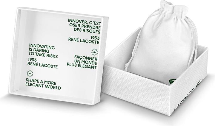 Actual product image Lacoste - Distinctive gold-plated necklace with zircons Crocodile 2040145 (Stainless steel)