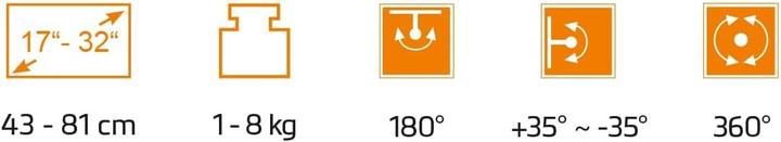 Actual product image myWall My Wall HL63L 1 piece Monitor desk mount 43.2 cm (17") - 81.3 cm (32") Weak (Table, 32", 9 kg)