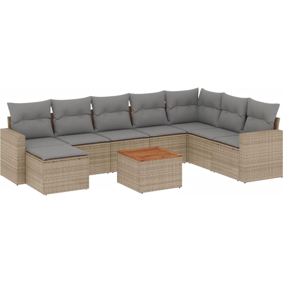 VidaXL, Gartenlounge, 10-tlg. Garten-Lounge-Set mit Kissen