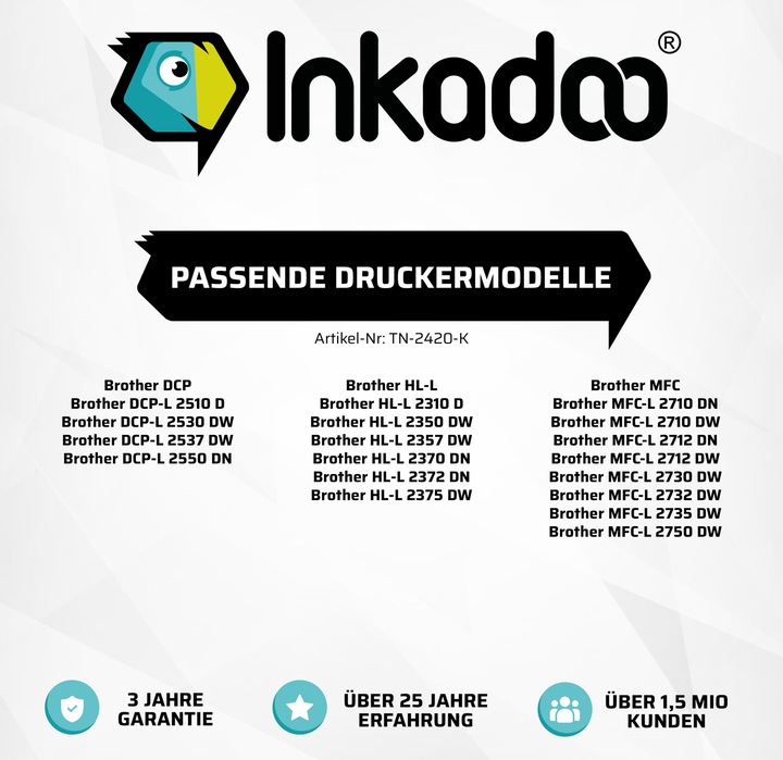 Immagine prodotto Inkadoo Toner compatibile per Brother TN-2410 / TN-2420 (FC)