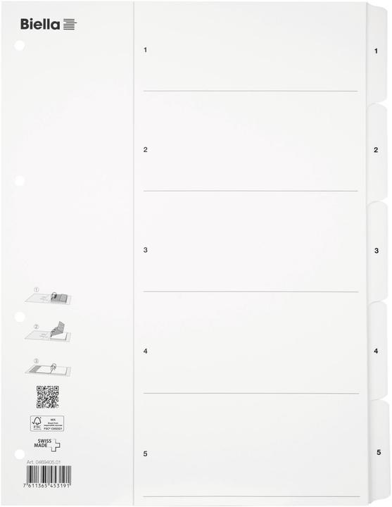 Actual product image Biella Register cardboard A4 1-5, 4hole