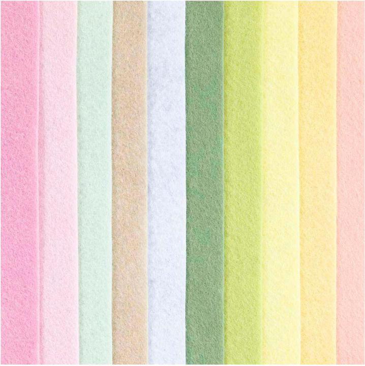 Immagine prodotto Creativ Company Bastelfilz 10 Stück, Sortiert, Pastell, Detailfarbe