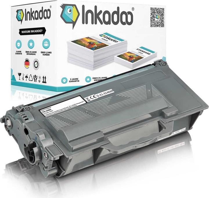 Inkadoo kompatibler Toner als Ersatz für Brother TN3430 / TN3480 passend für Brother DCP-L 5500 DCP-L 6600 (BK)