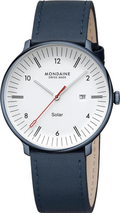 Actual product image Mondaine MLE.41910.LQV Men's watch Doppio Solar 41mm (Swiss made, Analogue wristwatch, 41 mm)