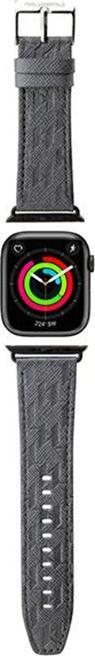 Produktbild Karl Lagerfeld Pasek KLAWMSAKLHPG Apple Watch 38/40/41mm srebrny/silver strap Saffiano Monogram (38 mm, 40 mm, 41 mm, saffiano leather)