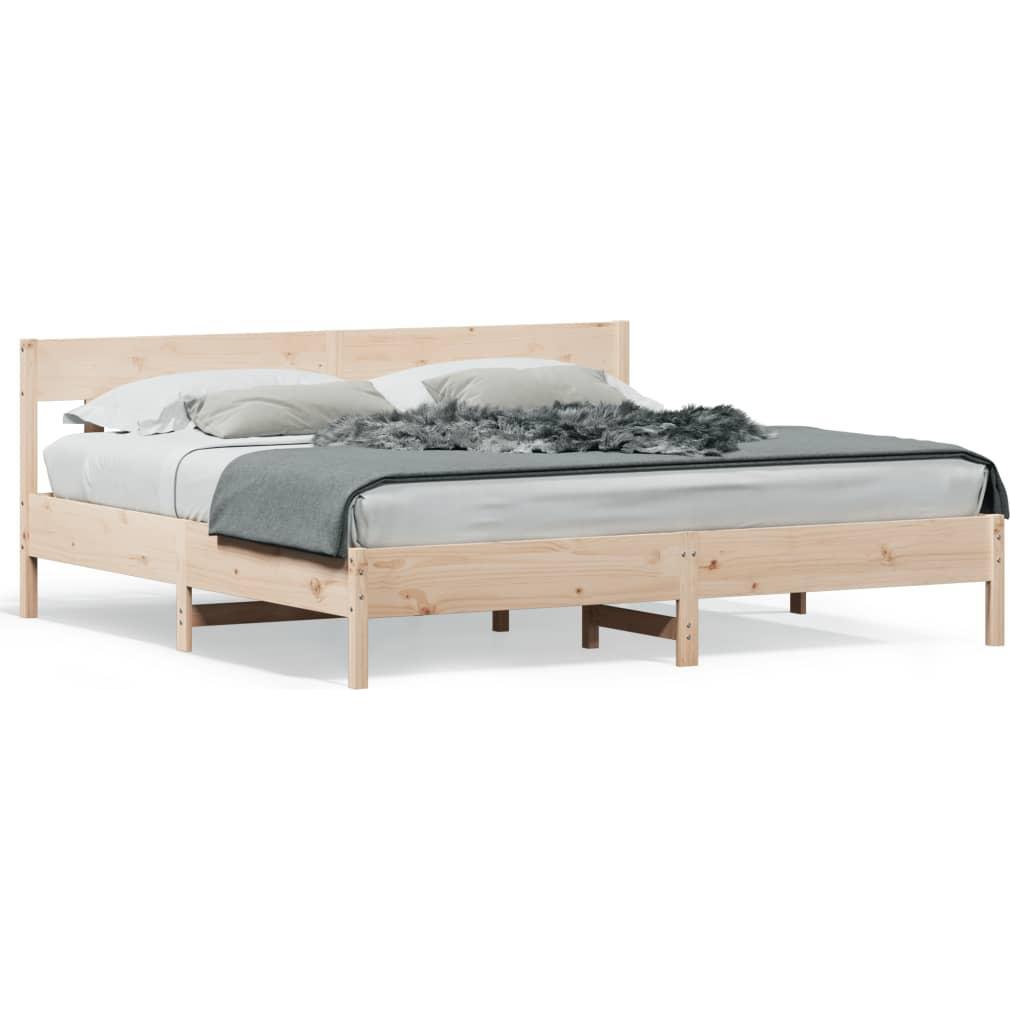VidaXL, Bett, Bett mit Kopfteil Kiefer (180 x 200 cm)