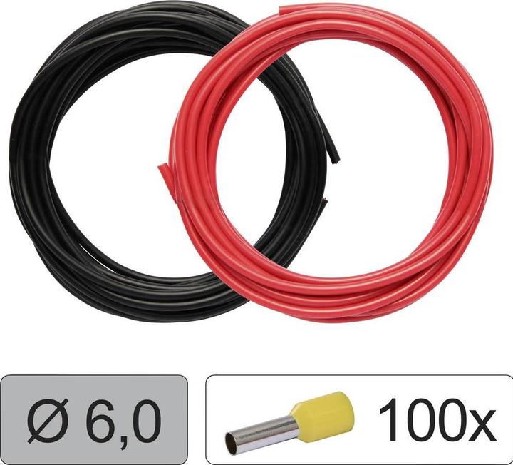 Produktbild Quadrios 25CW131 Einzelader LiFY 6.0 mm² Rot, Schwarz 1 Set (3 m)