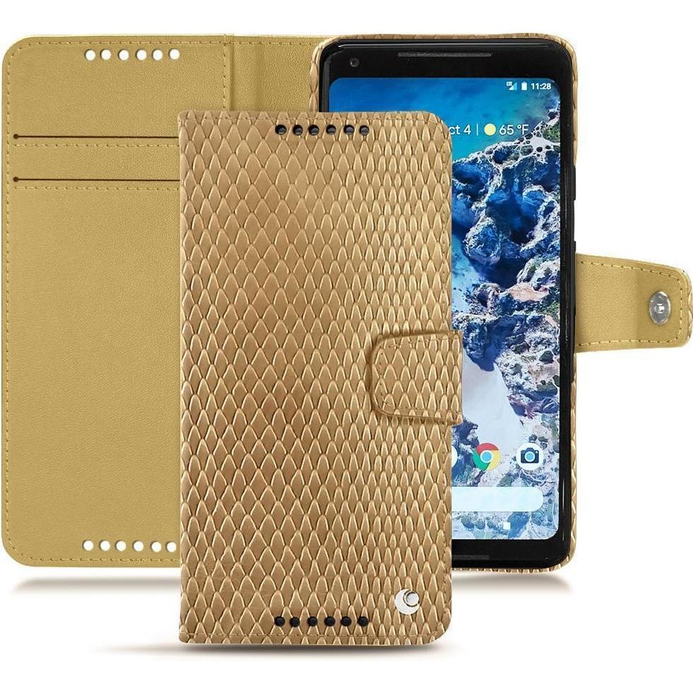 Noreve Lederschutzhülle Wallet (Google Pixel 2 XL), Smartphone Hülle, Beige