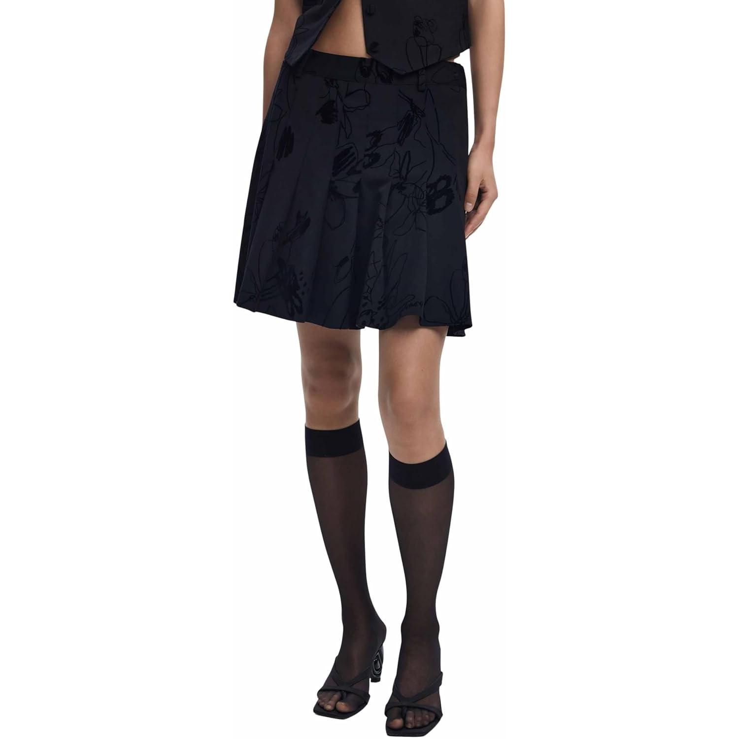 Desigual, Damen, Röcke, Gonna Corta Donna Nero, Schwarz, (L)