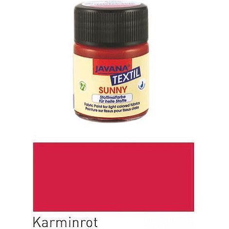 Kreul, Künstlerfarbe + Bastelfarbe, Textil Sunny 50ml (Karminrot, 50 ml)