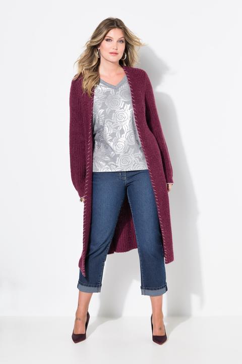 Produktbild Miamoda Strickjacke, extra lang, Ausschnitt mit Zierstich (56)