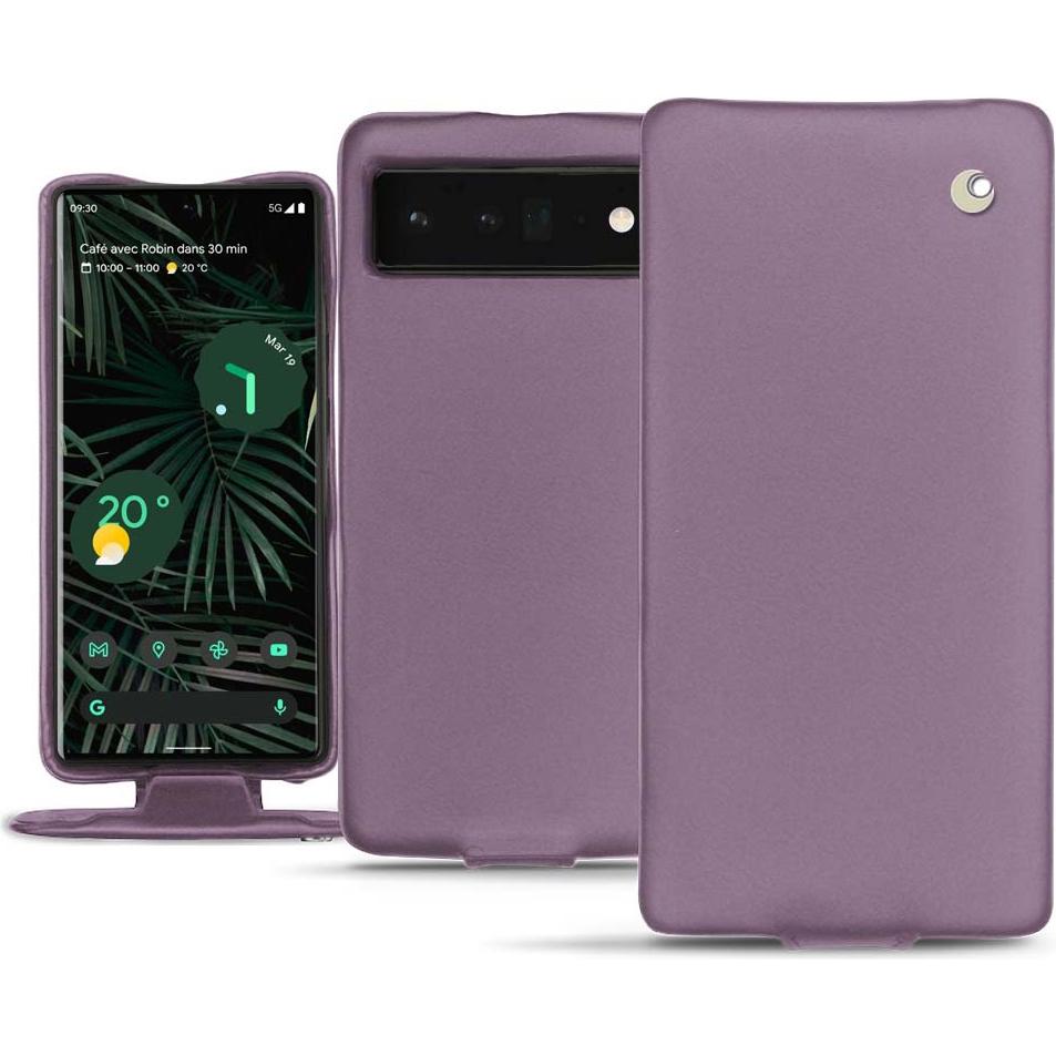 Noreve Lederschutzhülle vertikal (Google Pixel 6 Pro), Smartphone Hülle, Violett