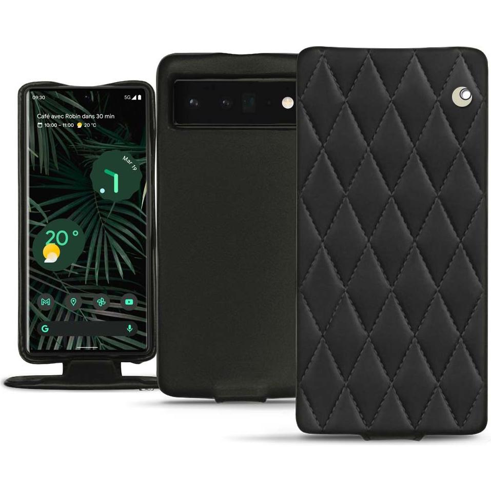 Noreve Lederschutzhülle vertikal (Google Pixel 6 Pro), Smartphone Hülle, Schwarz