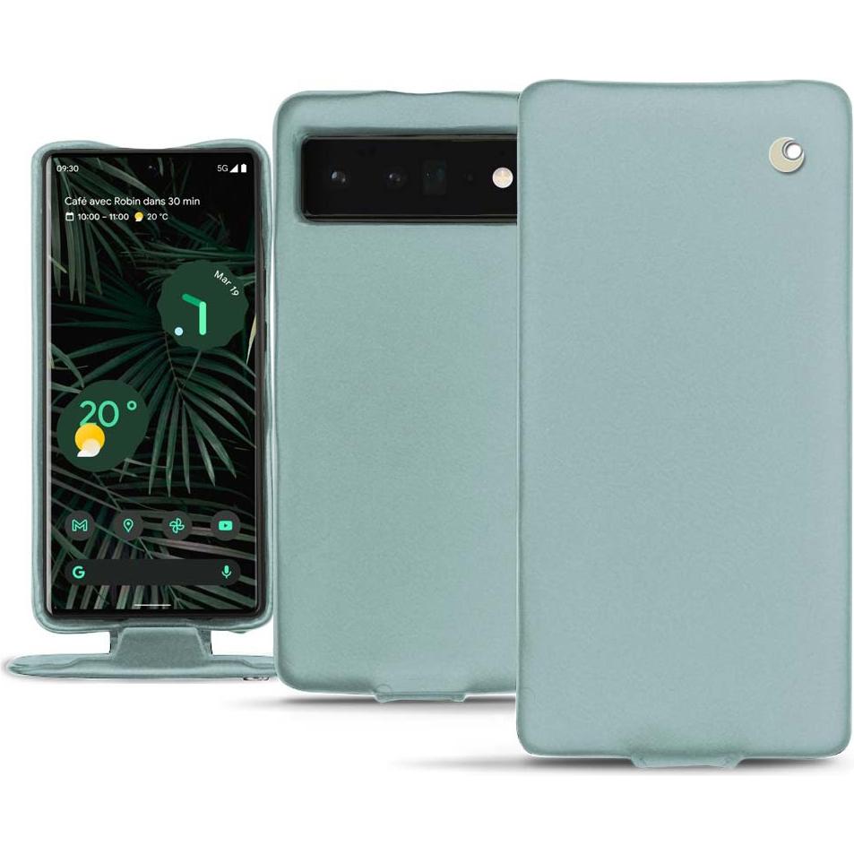 Noreve Lederschutzhülle vertikal (Google Pixel 6 Pro), Smartphone Hülle, Blau