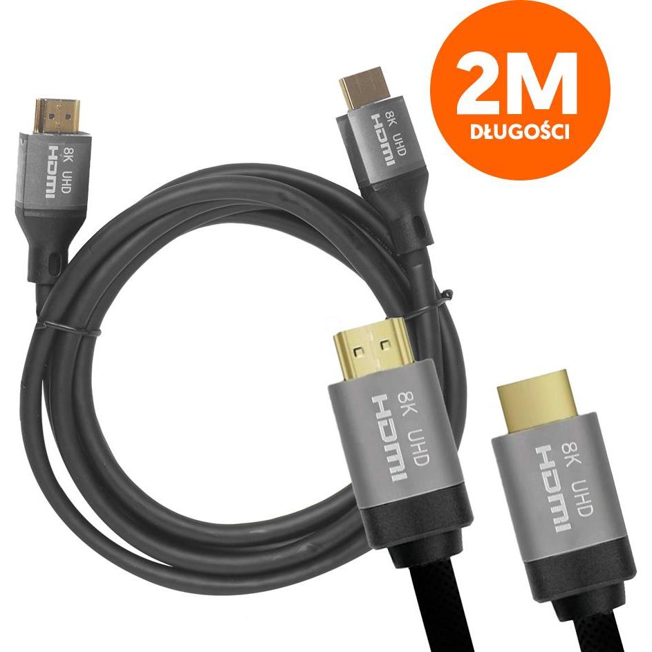 Lasmex HDMI-HDMI-Kabel (v2.1 8K 2 m) schwarz (2 m, HDMI), Video Kabel