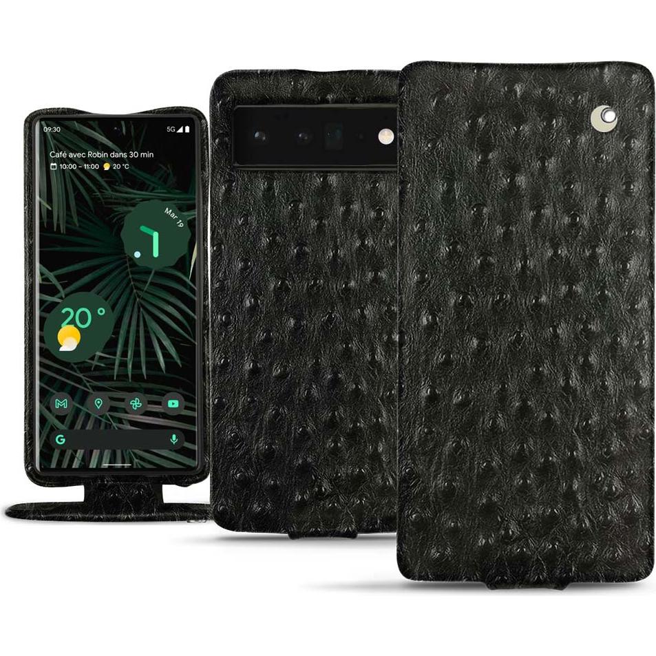 Noreve Lederschutzhülle vertikal (Google Pixel 6 Pro), Smartphone Hülle, Schwarz