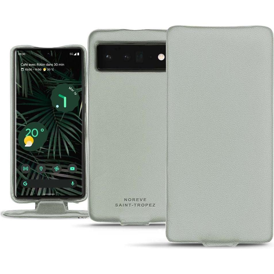 Noreve Lederschutzhülle vertikal (Google Pixel 6 Pro), Smartphone Hülle, Grau