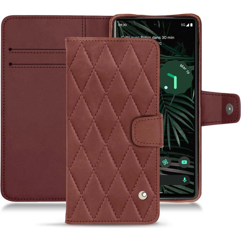 Noreve Lederschutzhülle Wallet (Google Pixel 6 Pro), Smartphone Hülle, Rot