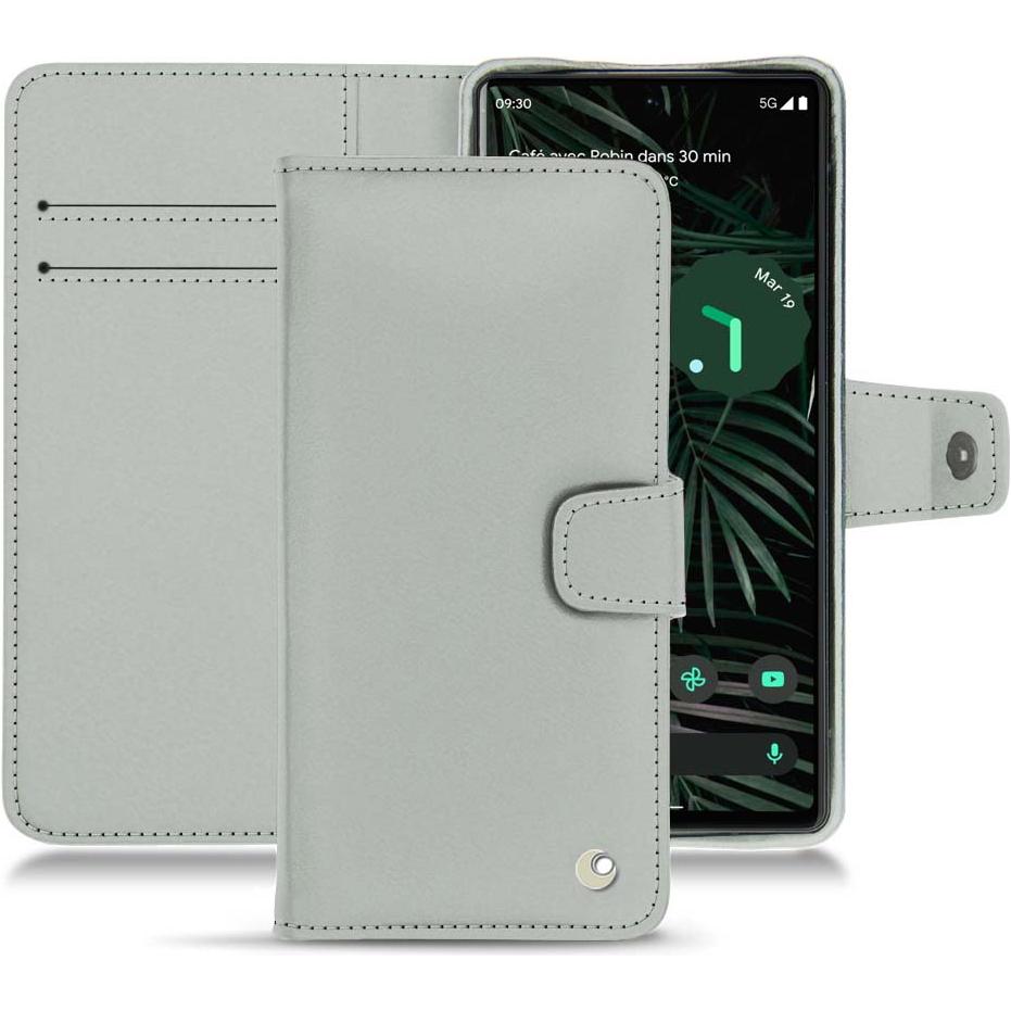Noreve Lederschutzhülle Wallet (Google Pixel 6 Pro), Smartphone Hülle, Grau