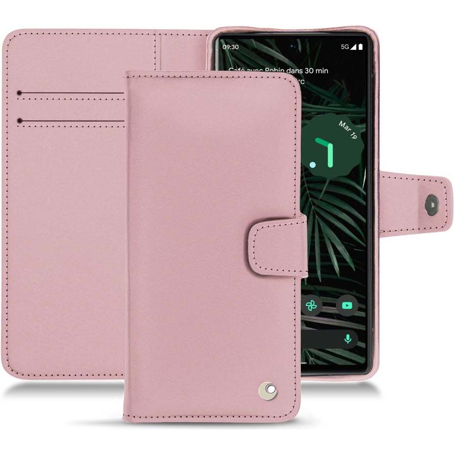 Noreve Lederschutzhülle Wallet (Google Pixel 6 Pro), Smartphone Hülle, Rosa