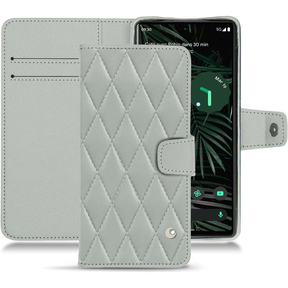 Noreve Lederschutzhülle Wallet (Google Pixel 6 Pro), Smartphone Hülle, Grau