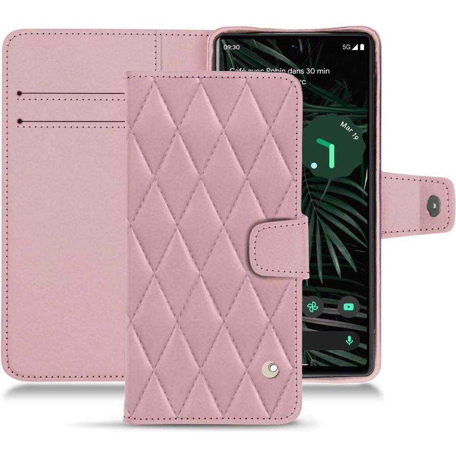 Noreve Lederschutzhülle Wallet (Google Pixel 6 Pro), Smartphone Hülle, Rosa