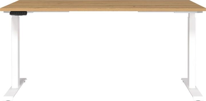 Actual product image Germania JET height-adjustable desk grandson oak rectangular, T-leg frame white 160.0 x 8 (160 x 80 x 72 cm)