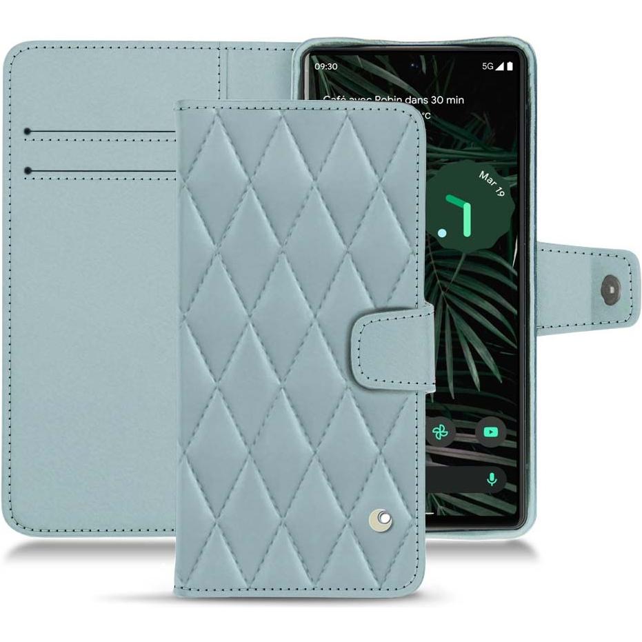Noreve Lederschutzhülle Wallet (Google Pixel 6 Pro), Smartphone Hülle, Blau