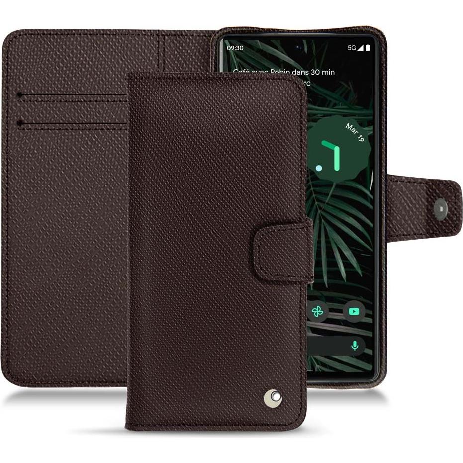 Noreve Lederschutzhülle Wallet (Google Pixel 6 Pro), Smartphone Hülle, Braun