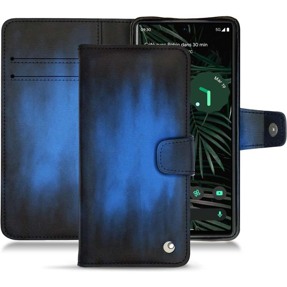 Noreve Lederschutzhülle Wallet (Google Pixel 6 Pro), Smartphone Hülle, Blau