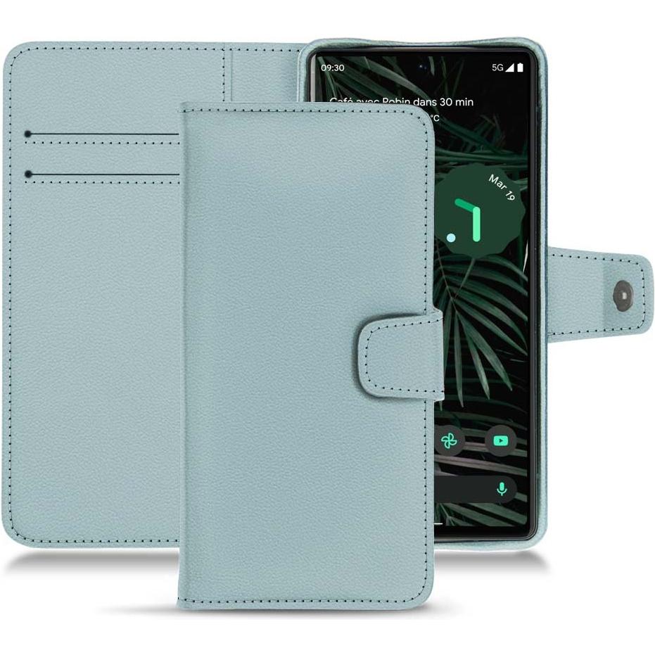 Noreve Lederschutzhülle Wallet (Google Pixel 6 Pro), Smartphone Hülle, Blau