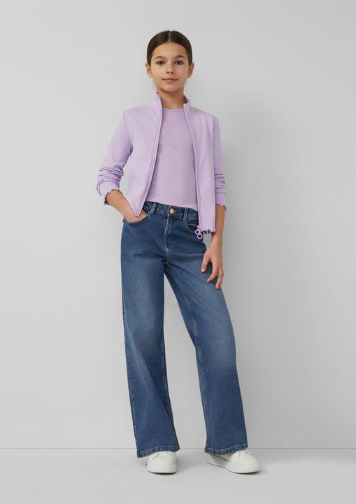 Produktbild s.Oliver Sweatjacke mit Rippstruktur und 2-Way-Zipp (146, 152)