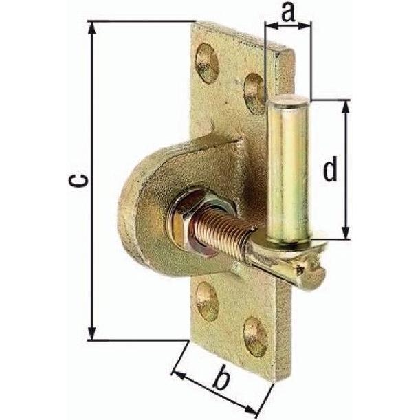 GAH, Baubeschläge + Holzverbinder, Kloben zum Anschrauben 16x45mm galvanisch gelb verzinkt Ausführung verstellbar um 20 ...